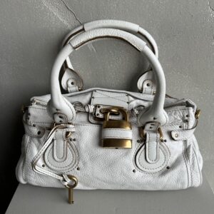 PreOwned Iconic Chloé Paddington Bag in white leather