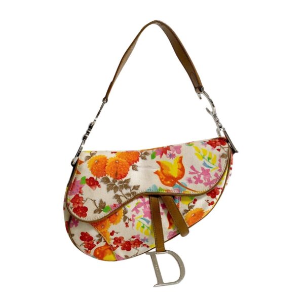 pic_10d083b8-7bd5-4c10-bbdb-d6fa3c7426df Authentic Christian Dior Saddle Floral Printed Canvas Shoulder Bag Pre-Owned - Luxury Pre-Owned Designer Bag
