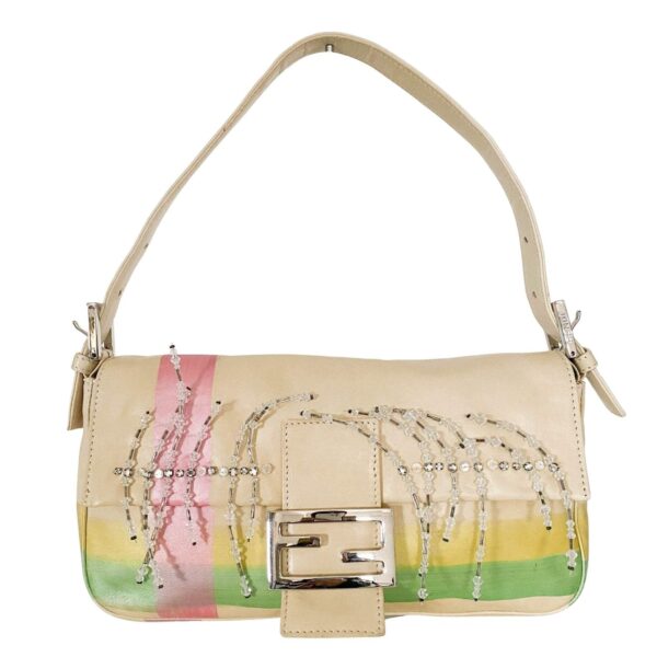 pic_19bf6c41-0e94-4aed-94bd-8851bbac09d5 Authentic Fendi Baguette Cream Leather Beads Embroidered Pre-Owned - Luxury Pre-Owned Designer Bag