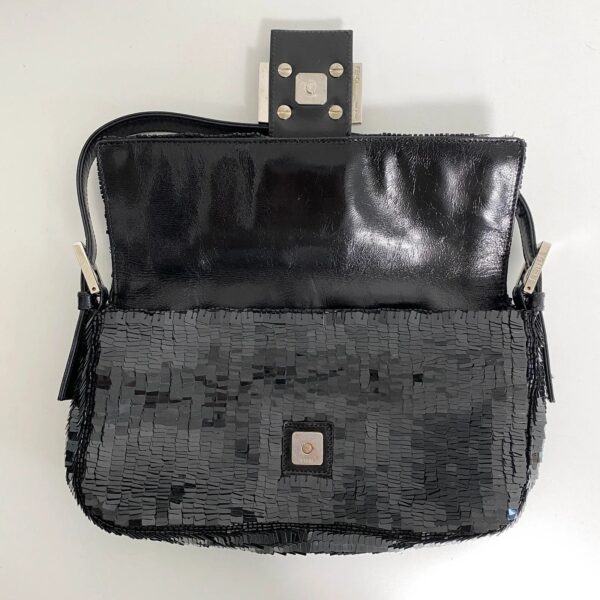 pic_2129686c-092b-420b-856a-59493471fec0 Authentic Fendi Black Sequin Baguette Shoulder Bag Pre-Owned - Luxury Pre-Owned Designer Bag