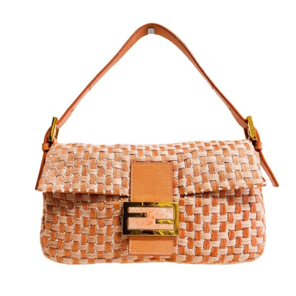 pic_30f02623-77ba-4888-827f-ca43b417b983 Authentic Fendi Baguette Orange Beaded Shoulder Bag Pre-Owned - Luxury Pre-Owned Designer Bag