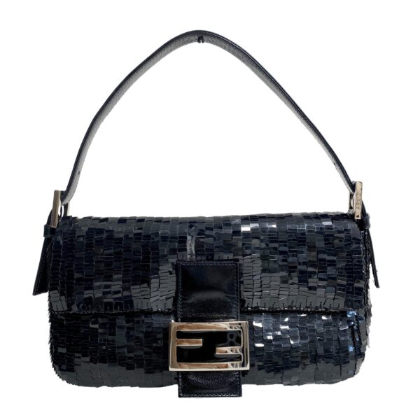 pic_473b3cc5-e4c7-4d2f-99c9-3ef81e90cacc Authentic Fendi Black Sequin Baguette Shoulder Bag Pre-Owned - Luxury Pre-Owned Designer Bag